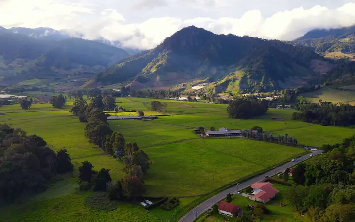 The Boquete valley in Panama under volcanic highlands